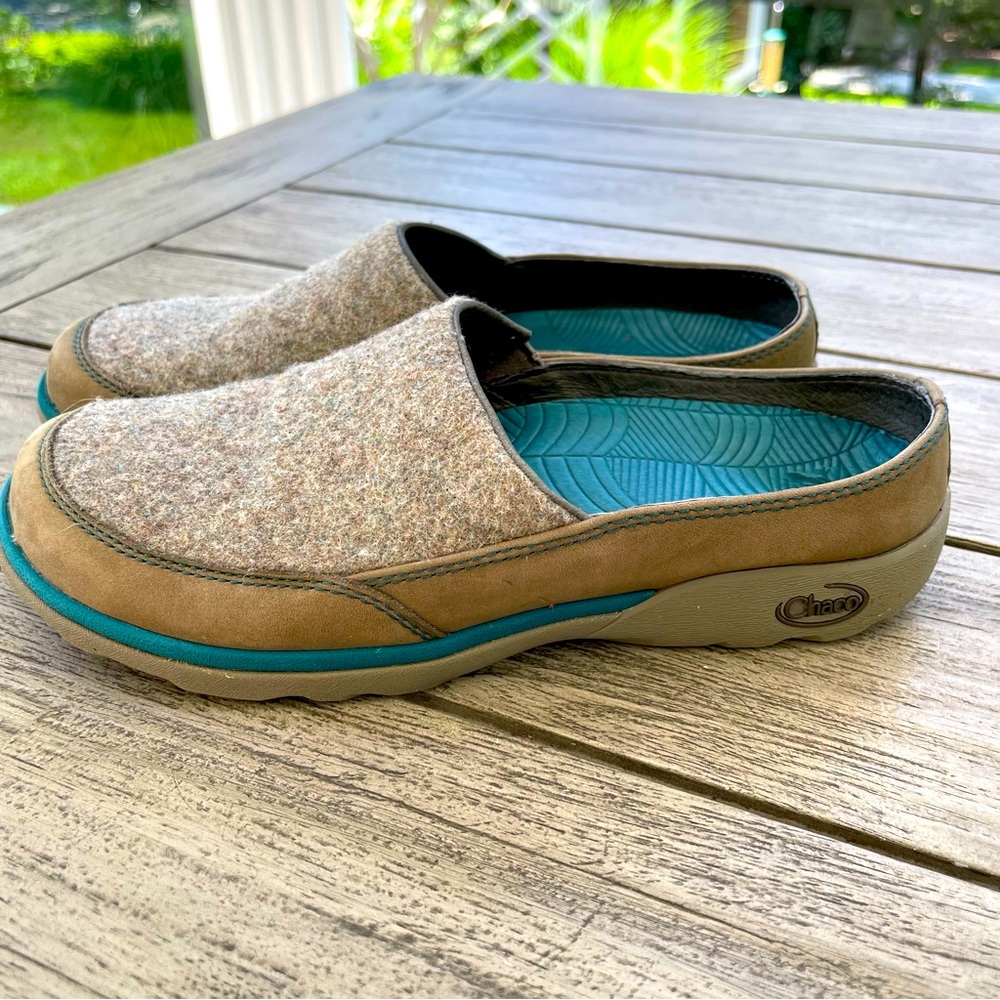 Chaco Women's Mules - Brown and Teal